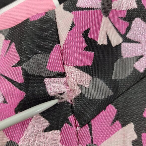 KATE SPADE Womens 14 Wallflower Jacquard Dress Pink Black Metallic A Line Knee - Picture 13 of 16